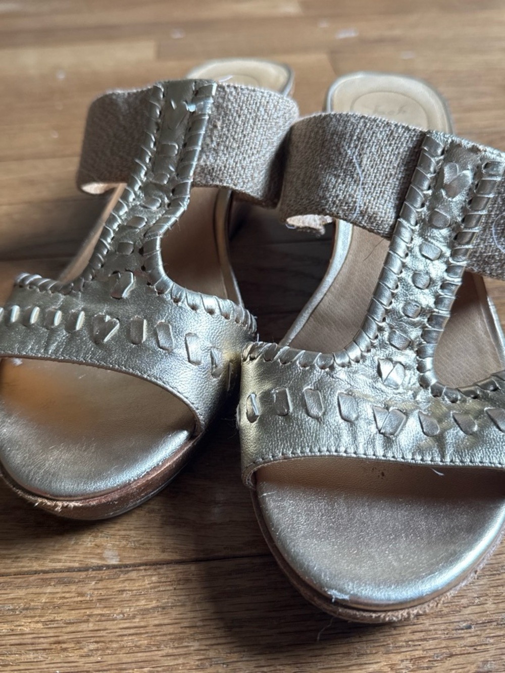 Jack Rogers Metallic Gold Platform Sandals